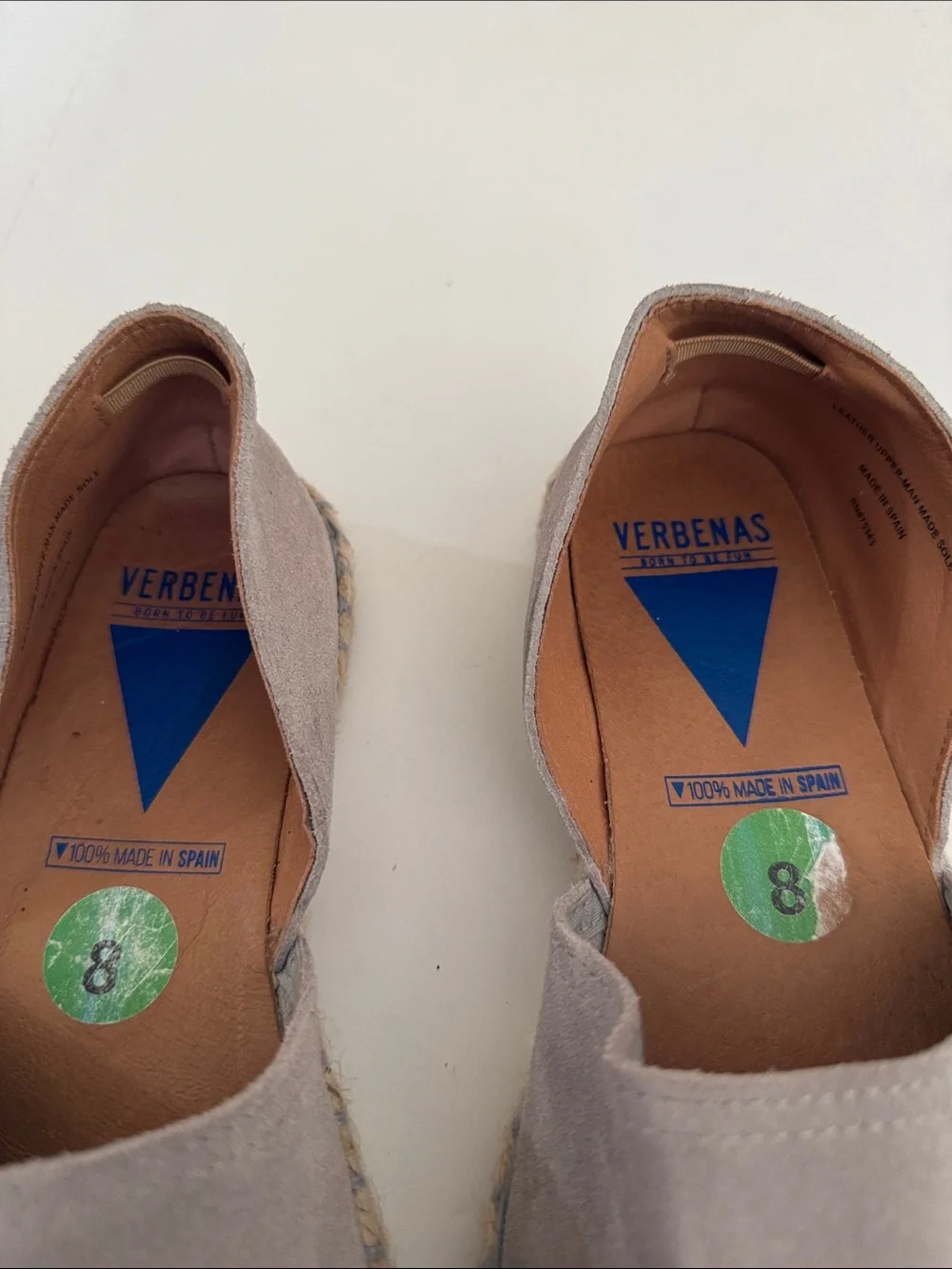 Verbenas Suede Espadrilles in Light Taupe gray size 8